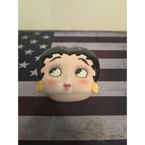 Vintage Betty Boop Ceramic Face Trinket Box by Vandor 1980's-RARE ONE!